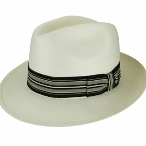Bailey Hats Made In Usa | Creel Natural/Black Taupe Stripe