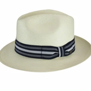 Bailey Hats Made In Usa | Creel Natural/Black Taupe Stripe