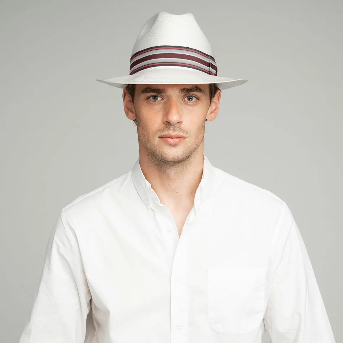 creel_7.webp Bailey Hats Made In Usa | Creel Natural/Black Taupe Stripe