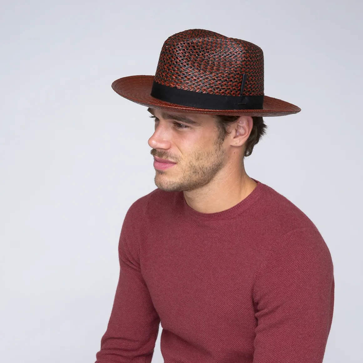 stallworth_4.webp Bailey Hats Made In Usa | Stallworth Deep Red/Black